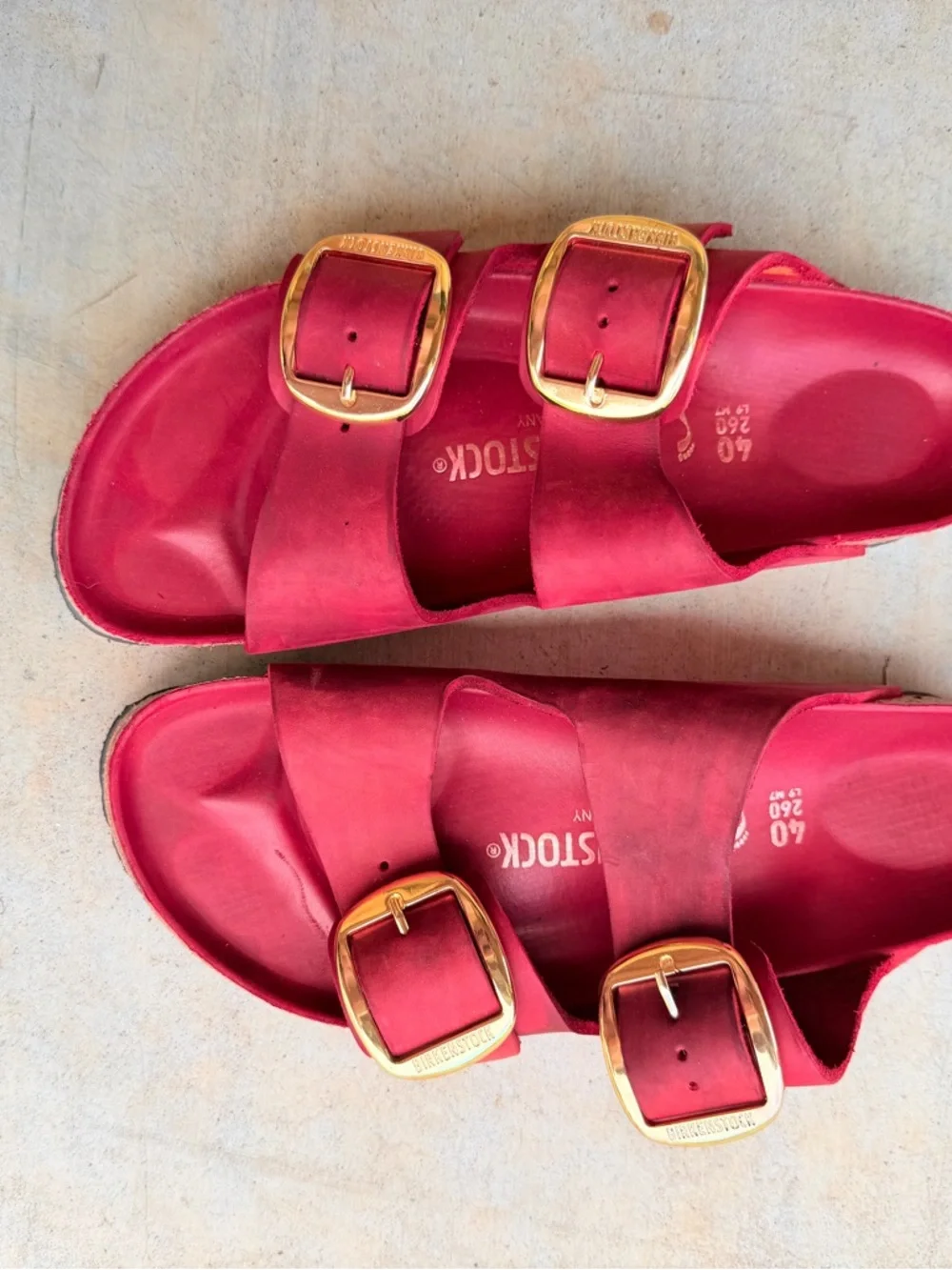 Birkenstock Fire Red 100% Leather 40 - Picture 2 of 6